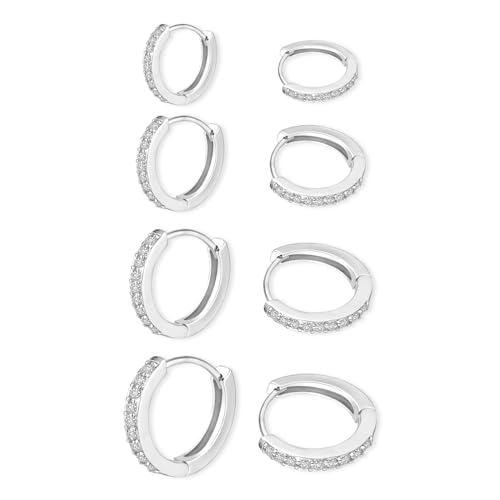 4 für Klein Set mit Zirkonia Knorpel Strass für Mehrere Piercings Klein Schlafen 6mm 8mm 10mm 12mm
