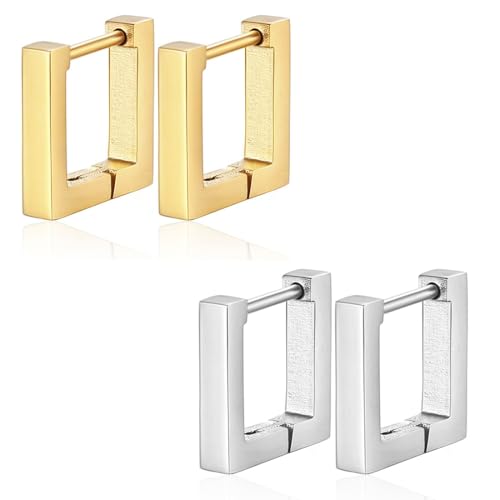 JYNXOR 2 Paar Klobige Hypoallergen Sterling Ohrring Dicke Huggie Ohrring Geschenke fur Mädchen