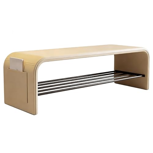 Stilvolle U-förmige Schuhregal Bank für den Eingangsbereich robustes und stabiles Design perfekt für Flur Schlafzimmer und Wohnzimmer kompakt natürliches Finish kleine Größe