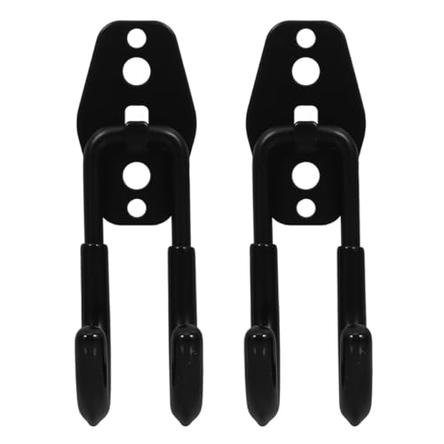 TOYANDONA 2 Stück Hochleistungs Schlauchhalter aus Mittelkohlenstoffhaltigem Stahl Wandmontierter Gartenschlauchhalter Schwarz Vielseitiger Aufhänger für Garten Garage und Abstellraum
