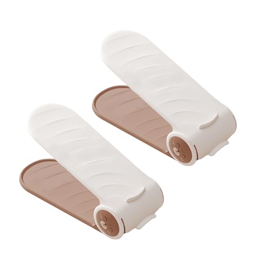 Generico Schuhregale 4 Ebenen 2 Stück Schuh-Organizer Höhe verstellbar Ablagen für hohe Absätze mit Doppelschichten für Schlafzimmer Schlafsaal Kinder Männer Frauen Balkon