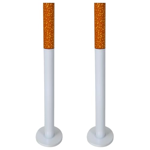 2er Set BURI Standaschenbecher in Zigarettenform 72 cm Freistehend mit Deckel und Standfuß Wetterfest Stabil Praktisch für Außenbereiche Ascher für Garten Terrasse Raucherzone