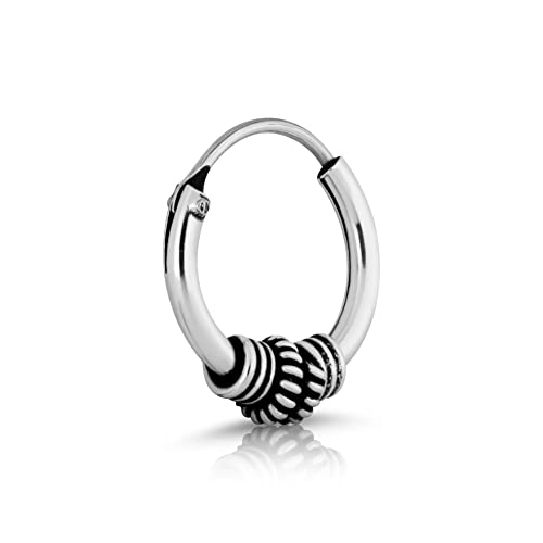 NKlaus Einzel 10mm Bali Creole 1 5mm Keltisch 925 Sterling Silber Herren Gothic 4385