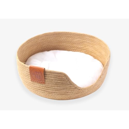 Stroh Nest Katzenbett gewebte Katzenkorb Kätzchen Bett kleine Hundebetten Haustier Haus Nest Katze Strohbett Katze Haustierbetten für kleine Hunde ruhen Summer Cattail Gras