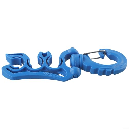 Besttoolifes Schlauchhalter-Clip Doppelter 304 Edelstahl 360 drehbar PP-Entriegelung Regler Schlauchhalterschnalle zur Sicherung der Tauchausrüstung blau