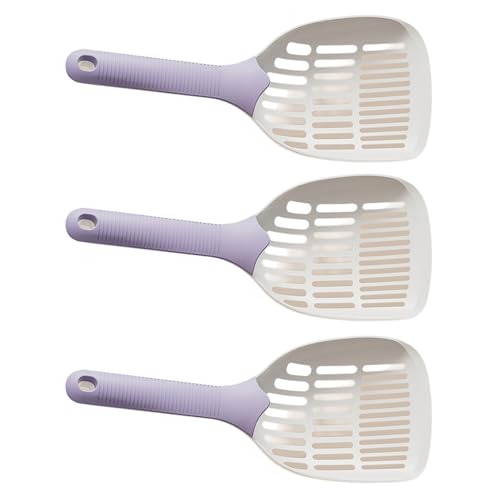 Uqezagpa Katzenstreuschaufel mit langem Griff feine Maschen Katzenstreuschaufel Hohlschaufel Schaufel 3 Stück