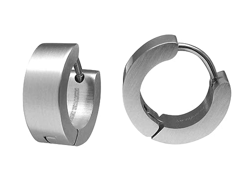 Kikuchi Ohrringe Titan Stäbchen Edelstahl Creolen Klein Kantig Schwar Allseitig Mattiert 13 5 2 Stk.