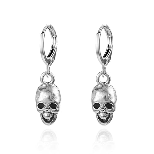 BOOZIQ Halloween-Ohrringe Gothic-Skelett-Totenkopf-Ohrringe für Frauen Skelett-Ohrstecker Punk-Totenkopf-Creolen Halloween Abschlussball Kostüme Schmuck Emo-Zubehör