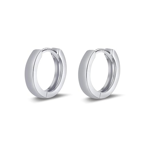 ALEXCRAFT 925 Klein für Herren Hypoallergen Huggie Silver Hoop Earrings