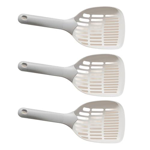 Feine Katzenstreuschaufel mit langem Griff solide Katzenkotschaufel für effizientes Sieben 6 Stück