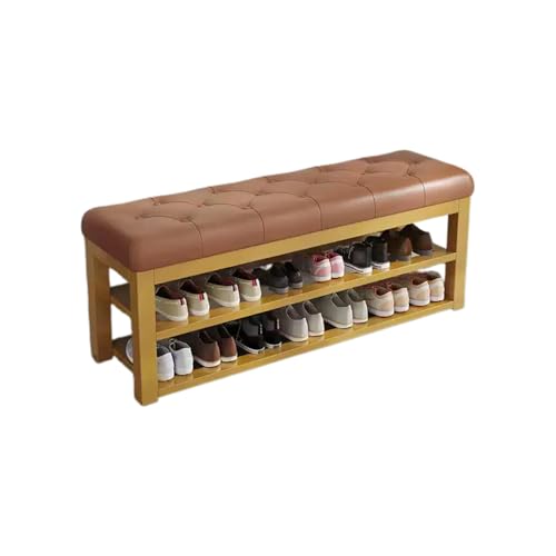 Schuhregalbank Kissen doppellagige Schuhbank Aufbewahrung Metallstahlrahmen geeignet for Schlafzimmer Haustür Color3 120cm