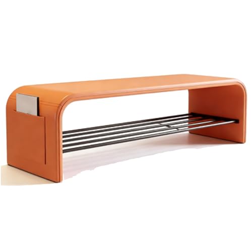 Große Schuhbank für Eingangsbereich U-förmig Schuhregal für Flur Schlafzimmer und Wohnzimmer stabiles und stabiles Design stilvolle Aufbewahrungslösung für Schuhe und Accessoires Orange
