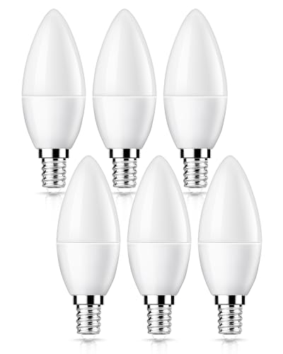 Flaspar E14 Kerzenlampen 9W 80 Watt ersetzt 800lm 3000K Warmweißes Licht E14 LED Lampe nicht Dimmbar B35 C35 Kerze Birne 220-240V 6 Stück