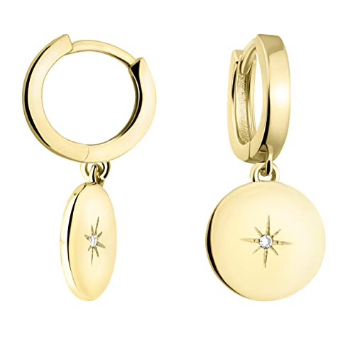 SOFIA MILANI - Damen Ohrringe 925 Silber - vergoldet golden mit Zirkonia Steinen - Sonnen Creole - E1525