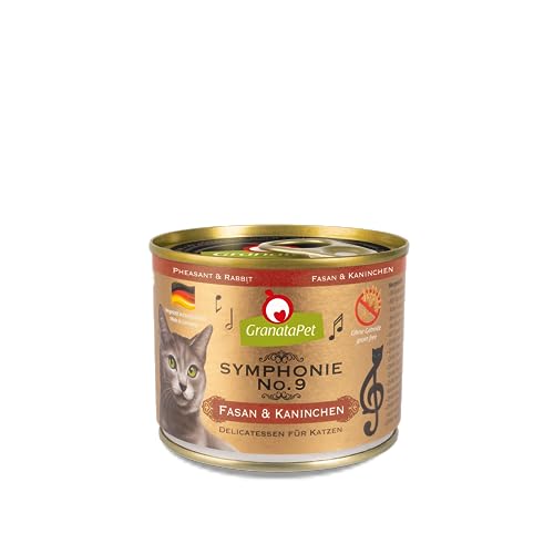 GranataPet Symphonie No. 9 Fasan Kaninchen 6 x 200 g Katzenfutter ohne Getreide Zuckerzusätze Filet in natürlichem Gelee delikates Nassfutter für Katzen