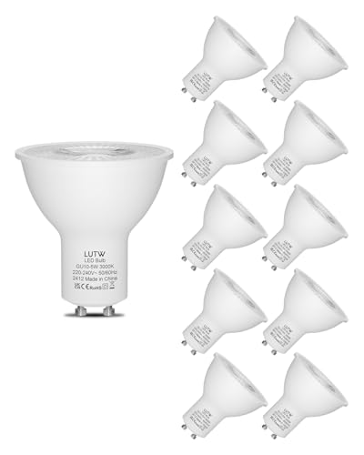 LUTW GU10 LED Warmweiss 5W 3000K Ersetzt 40W Halogenlampen 510 Lumen Leuchtmittel GU10 40 Watt 120 Abstrahlwinkel Spotlight Glühbirne Nicht Dimmbar Reflektorlampen Flimmerfrei 10 Stück