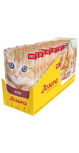 JOSERA Pat Kitten 16 x 85 g getreidefreies Katzenfutter mit Huhn Karotte und Lachsöl Super Premium Nassfutter für wachsende Katzen 16er Pack