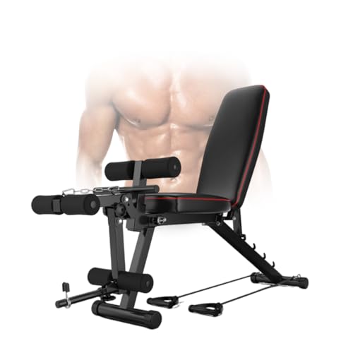 ypuxil Hantelbank Klappbar Trainingsbank Klappbar 5D Fusion System mit 200 kg Sicherheitsverriegelung 5-Winkel-Design und 3D-Schaummassage für Krafttraining und Regeneration im Home-Gym