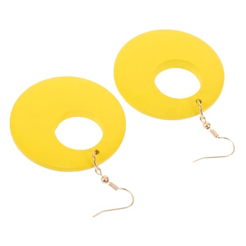 Garneck Große Retro Ohrringe Geometrische Runde Holz Creolen Damen Leichter Party Schmuck Baumelnde Vintage Hängeohrringe