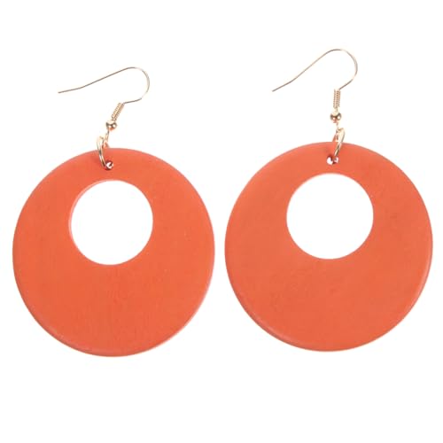 GLSTOY Runde Holzohrringe Für Damen Baumelnde Aus Holz Modische Creolen Für Partys Und Alltagskleidung