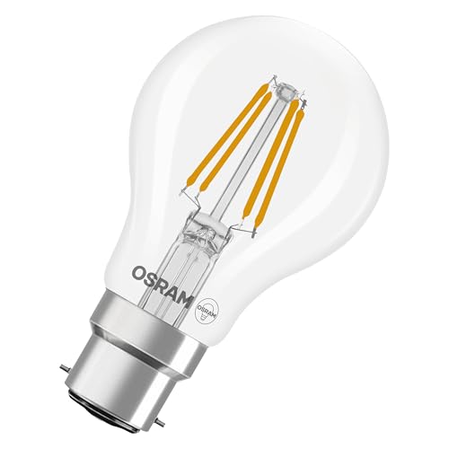 Osram LED-Lampe Star Kolbenform A40 Filament 4000 K neutralweiß 3 4 W B22d klar 470 lm 15.000h für Decken- und Stehleuchten Büro