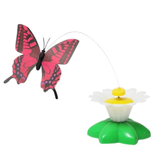 Ungtyb Interactive Cat Toy Automatic Kitten Exercise Teaser Electric Bird Butterfly Teasing Cat Toy 360 Rotating for Indoor Bored Pets Stress Relief 3.15x2.2x2.2 Inches