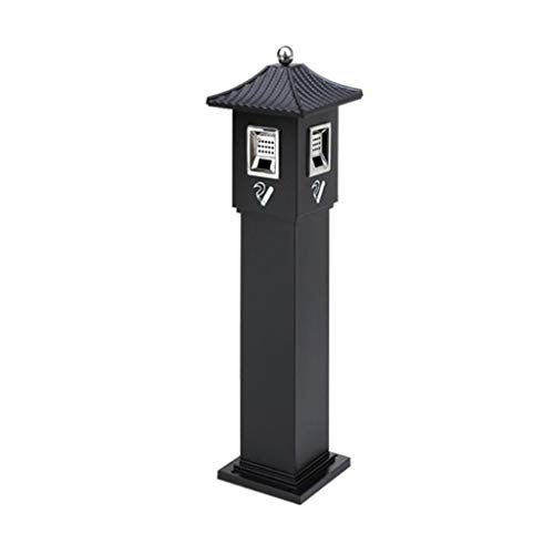  Eisen Mülleimer for Zigaretten Außenbodenständer mit Inneneimer Winddichtes Aussen Garten Ascher H40inchs Color Black Größe 11.82 40.98inchs