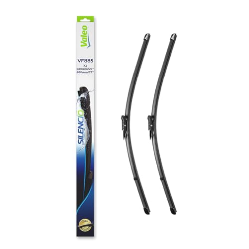 VALEO Silencio Wischer - VF885 - Leistungsstarke hervorragende Sicht auf der Straße einfache Montage - originale Flachblätter 680mm 680mm - Vorne - Set mit 2 Wischerblättern - 577885