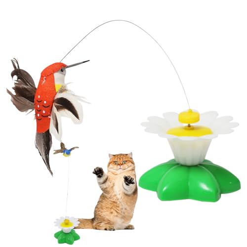 doyandader Elektronisches Katzenspielzeug Elektrischer Schmetterling Vogel Katzenangel 360 Rotierender Jagdsimulator Für Jagdübungen Geistige Anregung Jagen Katzen Indoor Spielzeug