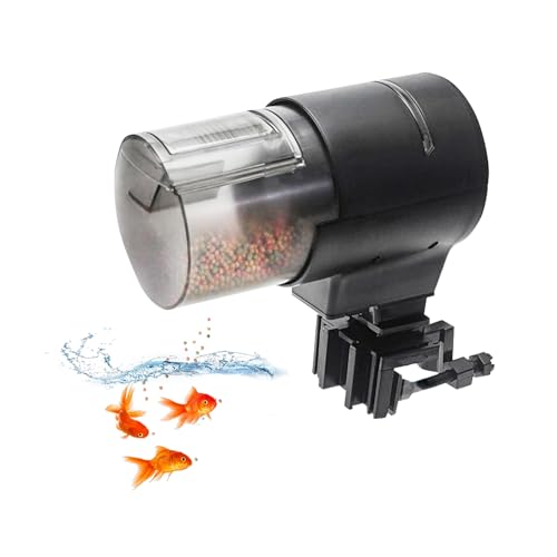 Garvee Automatischer Fischfutterautomat 210 ml Intelligenter Futterspender mit 3 Zeitprogrammen Großer Futterbehälter für Aquarium Fischfutter Einfache Montage