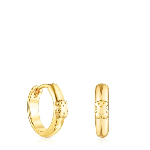 TOUS 18 Karat vergoldete Damen-Creolen auf Silber mit Bärenmotiv und Creolenverschluss elegant und vielseitig Basics-Kollektion