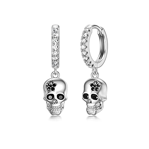 Totenkopf Totenkopf Huggie für Huggie Baumeln Zirkonia Halloween Geschenke für Herren