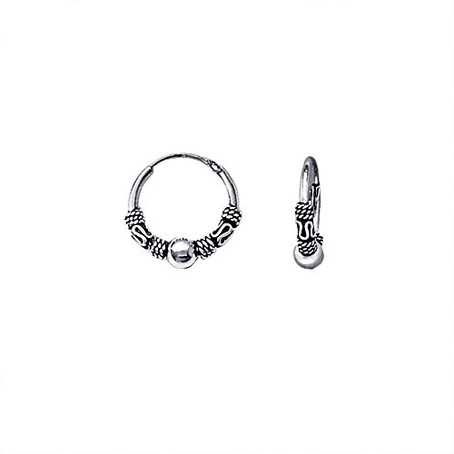 NKlaus Silber Paar 925er Sterlingsilber Ohrringe Keltische Creolen Gothic Celtic Ohrpiercing 14mm 5039