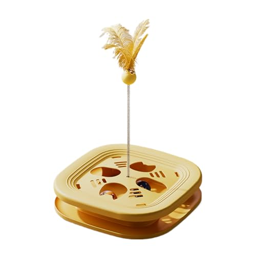 Interaktives Katzenspielzeug Labyrinth Spiel Mit Ball Angel Interaktives Katzen Spielzeug mit Knobelbox Für Kätzchen Indoor Training Geistige Anregung Kratzaktivität Langeweile Vorbeugung