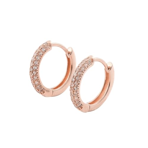 Grewod Ohrringe Creolen Damen 9 Karat Rotgold Einfach Rund Moissanite Ohrringe Schmuck Hochzeit