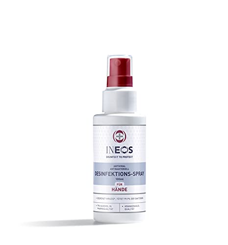 INEOS - Desinfektion-Spray für Hände - Desinfektionsgel auf Alkoholbasis - Gegen Viren und Bakterien - 100 ml - Parfümfrei