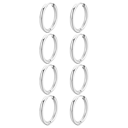 JUZICHEN 4 Paar Gold Für Hypoallergene Edelstahl Kreolen Klein Goldene Set Helix Piercings Für Mehrere Piercings 4 Paar 16 mm
