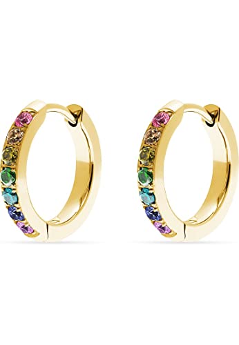 FAVS Damen-Creolen Edelstahl 14 Zirkonia One Size Gelbgold 32024346