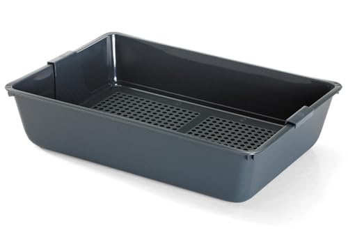 Savic Katzenklo Litter Tray - grau - 42 cm - mit Sieb - offen - praktisches Design - leicht zu reinigen - 29 5x41 5x10 cm