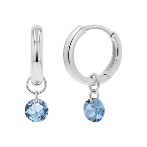 NOELANI Creolen 925 Sterling Silber Damen Ohrschmuck mit Zirkonia synth. 1 9 cm Weiß Kommt in Schmuck Geschenk Box 2039626