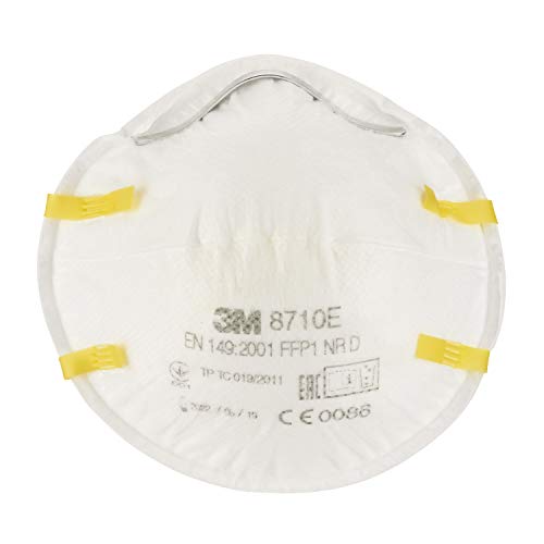 3M 8710EC3 Atemschutz Maske Partikelmaske für Handschleifarbeiten individuell anpassbarer Nasenbügel EN Sicherheit zertifiziert 3ück