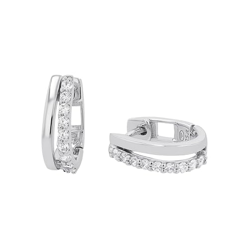 Tom Tailor Creolen für Damen Sterling Silber 925 mit Zirkonia 15 mm silber Geschenkidee Ohrschmuck Damenschmuck 2100565