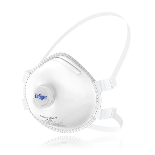 Dräger X-plore 1330 V FFP3 Atemschutzmaske mit Ventil Einweg-Staubmaske gegen giftige Stäube Rauch Krankheitserreger Aerosole Größe S M 5 Stück