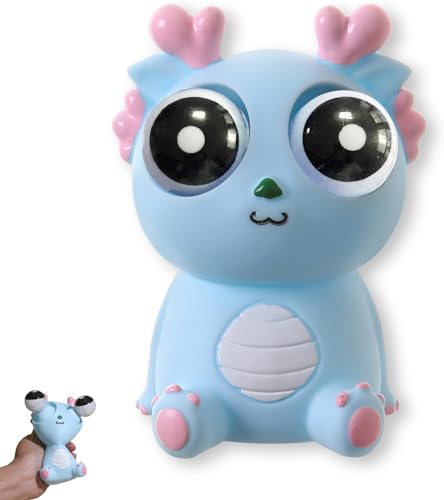 nadamuSun Squeeze Stress Relief Toy Eye Popping Dragon Funny Eyeball Burst Toys Pop Out Eyes Toy Ideal Gift Blue