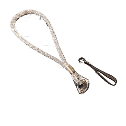Glitzernder Strass-Handyanhänger mit Diebstahlschutz Diamantkristall-Handy-Armband Schlüsselanhänger Silvery