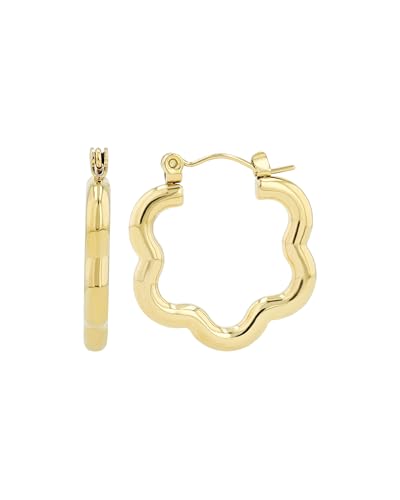 Akzent Wasserfeste Edelstahl Ohrringe Creolen Damen in Gold 100% Wasserfest Hautverträglich Blume