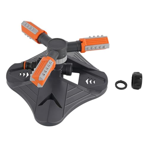 Happyyami Rasensprenger Große Flächen Automatischer Rotationsrasensprenger 360 Mit 3 Armen Bewässerungssystem Für Garten Rasen Und Pflanzen Große Flächenabdeckung Ideal Für Blumen Und Gemü