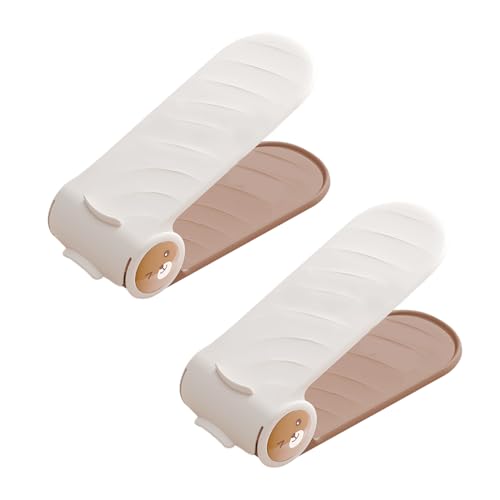 Schuhorganizer mit Stapelfunktion - 4-fach Verstellbar Schuhregal 2 Teile Doppelschicht Für Sportschuhe Für Schlafzimmer Garage Kinder Männer Frauen Wohnmobil Balkon