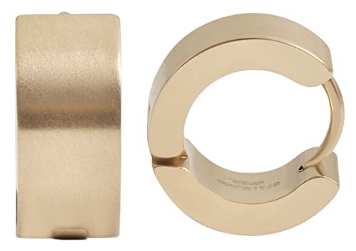 Akzent Damen-Ohrringe Klappschließe Silberfarbig Creolen Edelstahl 5050143 Goldfarbig