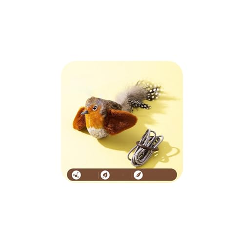 Flatterndes Vogel-Katzenspielzeug mit realistischen Zwitschergeräuschen interaktives Katzenminze-Spielzeug für Indoor-Katzen und Kätzchen langlebiges Plüsch-Design und berührungsaktivierte Flügel